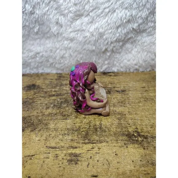 OOAK Crystal Goddess Polymer Clay Figurine Signed Ellie Healing Spiritual - Picture 4 of 5